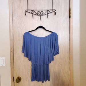 NWOT Passports Flowy Blue Top